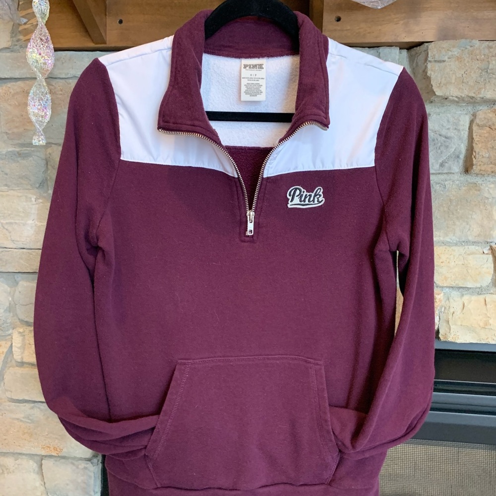 PINK 1/4 zip pullover, womens